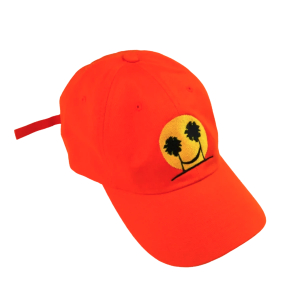 "Smiley" Strapback Hat in Red